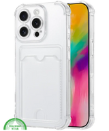 Hoesje voor iPhone 15 Pro Max Transparant met Kaartvak, Shockproof, Sterk &amp; Handig Ontwerp