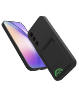 Zwart Hoesje voor Samsung S24 FE Transparant met Kaarthouder, Praktisch, Slank & Schokbestendig