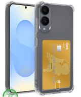 Transparant Hoesje voor Samsung S25 Edge met Kaarthouder, Praktisch, Slank & Schokbestendig