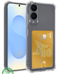 Transparant Hoesje voor Samsung S25 Edge met Kaarthouder, Praktisch, Slank & Schokbestendig