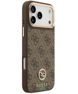 Hoesje voor iPhone 17 Pro Bruin Guess afneembare schouder- en polsband