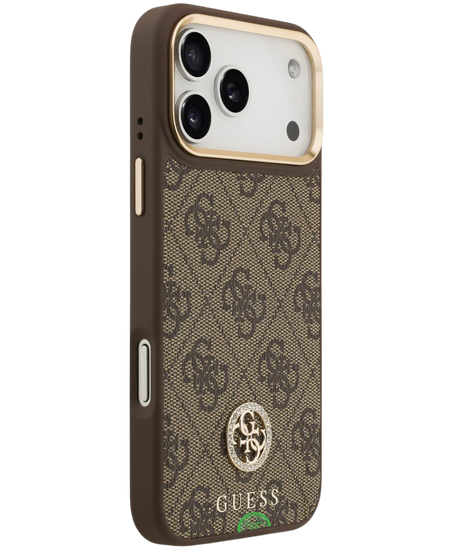 Hoesje voor iPhone 17 Pro Max Bruin Guess afneembare schouder- en polsband