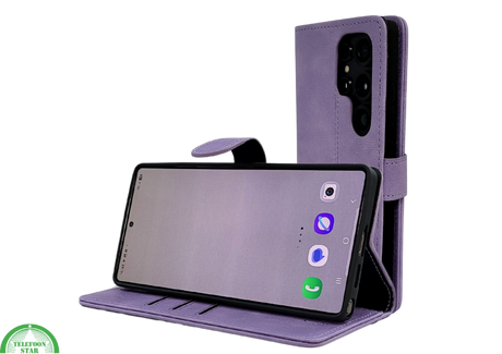 Hoesje voor Samsung S26 Ultra paars Boek Leer Stijlvolle en Beschermende Wallet lather