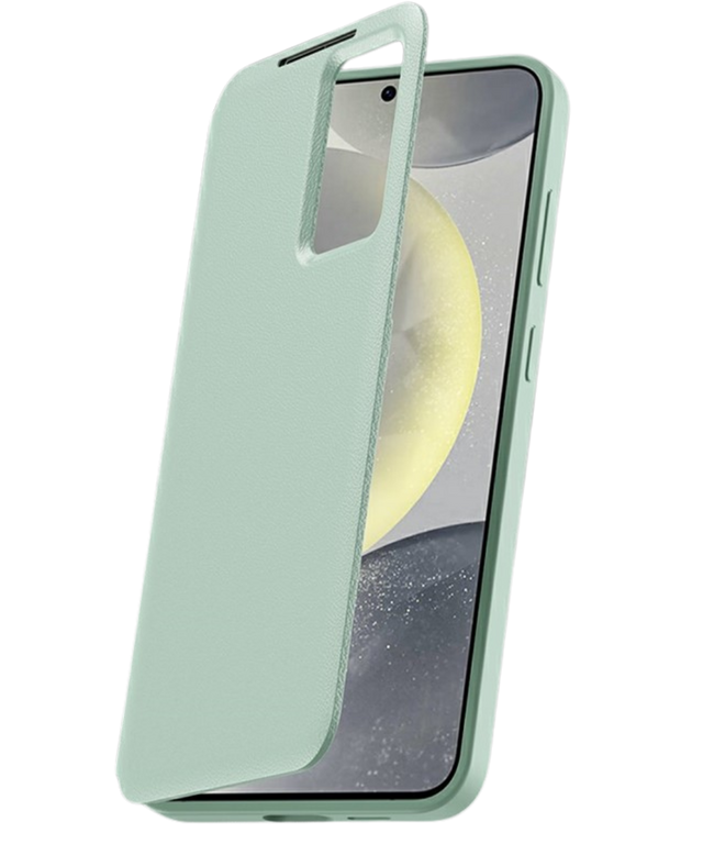 Samsung Galaxy S26 Ultra Licht Groen Lederlook Hoesje Smart View Cover