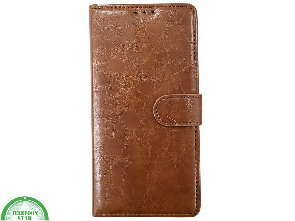 iPhone 16 Pro Bookcase Hoesje Bruin &ndash; Vintage Look met Luxe Bescherming