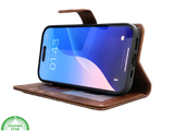 iPhone 16 Pro Bookcase Hoesje Bruin &ndash; Vintage Look met Luxe Bescherming