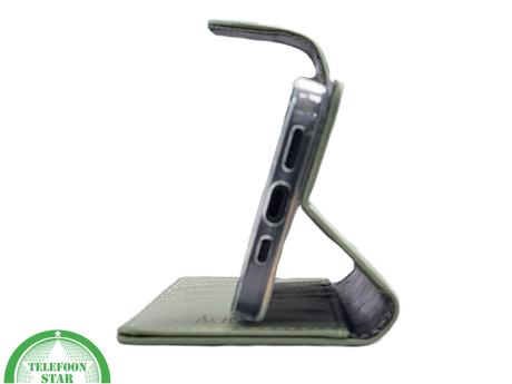 iPhone 15 Plus 2-in-1 Hoesje Groen Leer &ndash; Bookcase met Pasjeshouder