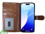 iPhone 16 Pro Bookcase Hoesje Bruin &ndash; Vintage Look met Luxe Bescherming