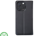 iPhone 16 Pro Max Bookcase Hoesje Zwart &ndash; Dubbele Naad, Luxe Look &amp; Volledige Bescherming