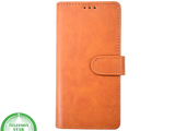 iPhone 15 Plus Leren Hoesje Cognac &ndash; Bookcase met Pasjeshouder