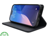 iPhone 16 Pro Bookcase Hoesje Zwart &ndash; Dubbele Naad, Luxe Look &amp; Volledige Bescherming