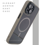 iPhone 15 Hoesje &ndash; Transparant met Beige Rand &amp; MagSafe | Elegant, Neutraal &amp; Praktisch