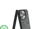 iPhone 15 Pro Max Hoesje met Kaarthouder &ndash; Vintage Lederlook Grijs | Telefoonstar.nl