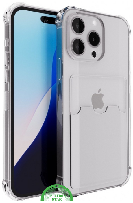 Transparant Hoesje voor iPhone 16 Pro met Kaartvak &ndash; Praktisch &amp; Beschermend, Slank &amp; Handig | Telefoonstar