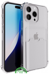 Transparant Hoesje voor iPhone 16 Pro Max met Kaartvak – Praktisch & Beschermend, Slank & Handig | Telefoonstar