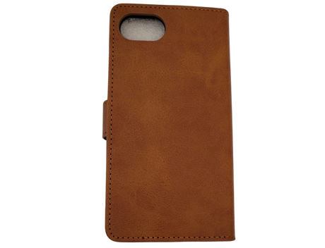 Luxe Boek iPhone 16E (2025)Licht bruin Leerlook Wallet Case