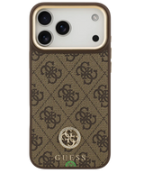 Hoesje voor iPhone 17 Pro Bruin Guess afneembare schouder- en polsband