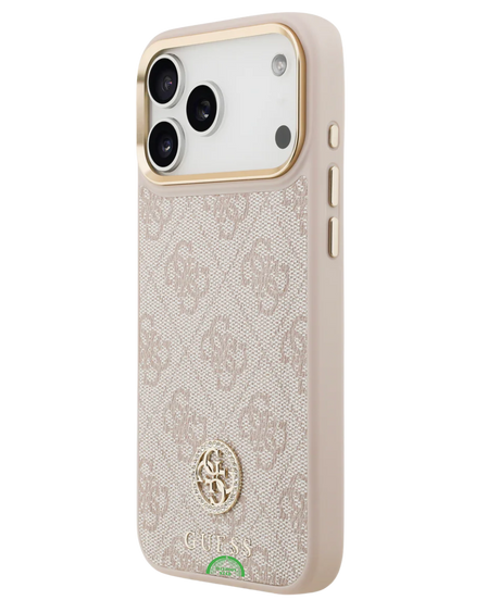 Hoesje voor iPhone 17 Pro Beige met Koord Gouden Rand