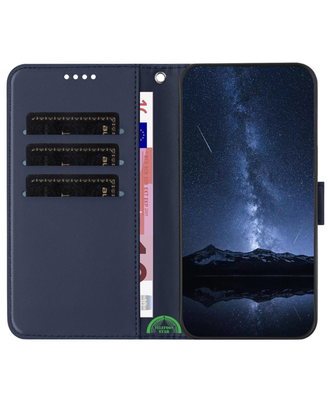 Hoesje voor Xiaomi Redmi A7 Pro Bookcase Blauw Leren Look Beschermhoes