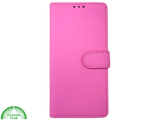 iPhone 16 Pro Bookcase Hoesje Roze &ndash; Stijlvolle Leren Look met Volledige Bescherming