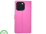 iPhone 16 Pro Bookcase Hoesje Roze &ndash; Stijlvolle Leren Look met Volledige Bescherming