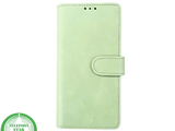 iPhone 15 Plus Hoesje Lichtgroen &ndash; Bookcase met Pasjeshouder