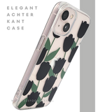 iPhone 13 / 14 Hoesje &ndash; Transparante Case met Zwarte Tulpen | Telefoonstar