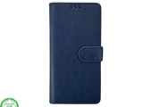 Boek Case Leer Wallet Case Donkerblauwe iPhone 16E