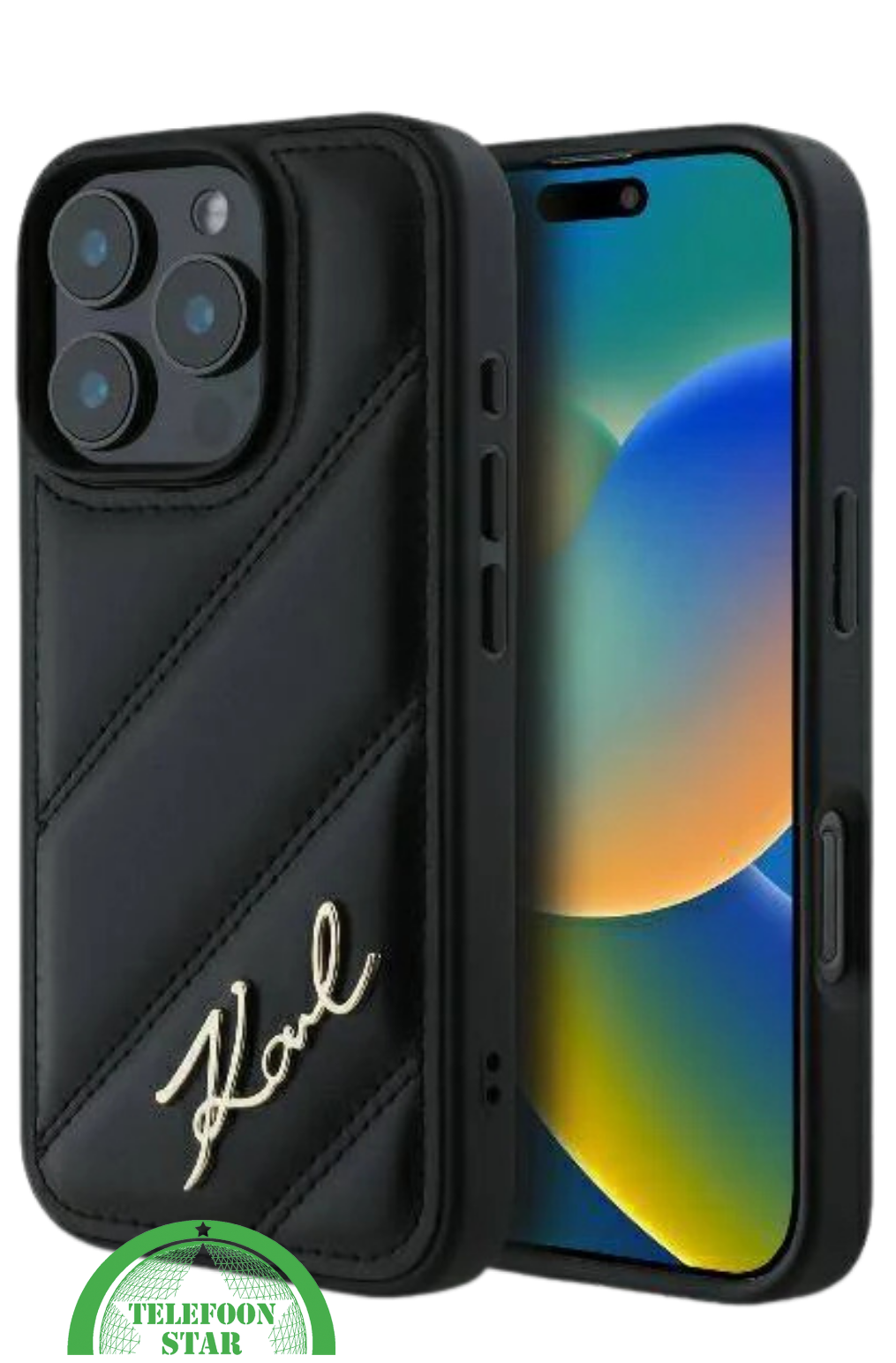 iPhone 16 Pro Luxe Leren Hoesje &ndash; Zwart | Elegant, Stevig en Stijlvol Design