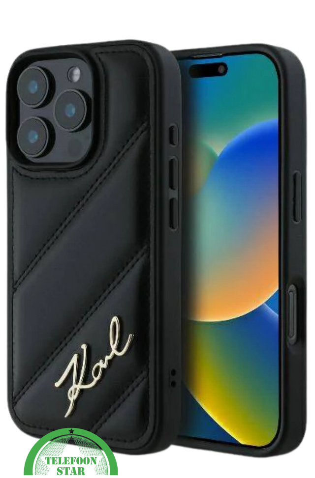 iPhone 16 Pro Luxe Leren Hoesje &ndash; Zwart | Elegant, Stevig en Stijlvol Design