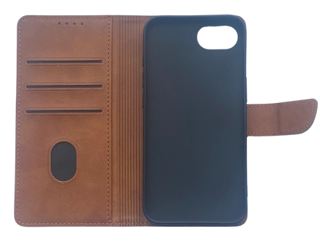Hoesje voor iPhone 17e Licht bruin Leerlook Wallet Case