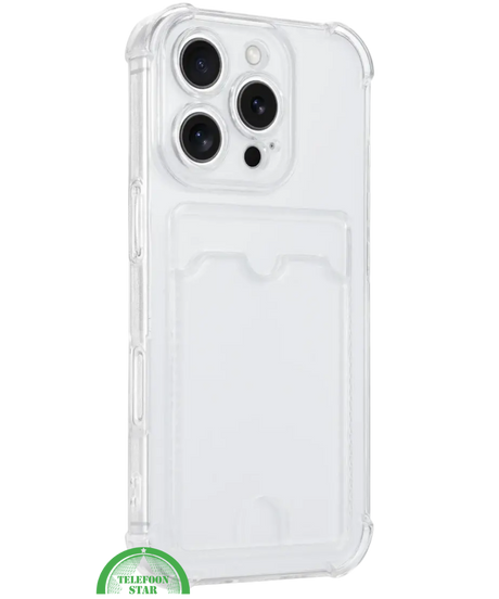 Hoesje voor iPhone 13 Pro Max Transparant met Kaartvak, Shockproof, Sterk &amp; Silicone