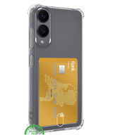 Transparant Hoesje voor Samsung S25 Edge met Kaarthouder, Praktisch, Slank & Schokbestendig