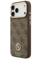 Hoesje voor iPhone 17 Pro Bruin Guess afneembare schouder- en polsband