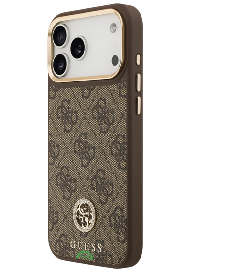 Hoesje voor iPhone 17 Pro Max Bruin Guess afneembare schouder- en polsband