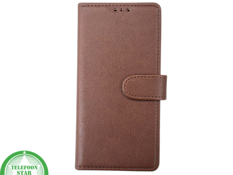 iPhone 15 Plus Hoesje Donkerbruin &ndash; Bookcase met Pasjeshouder