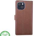 iPhone 15 Hoesje Donkerbruin &ndash; Bookcase met Pasjeshouder