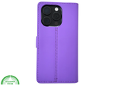 iPhone 16 Pro Paars Bookcase Hoesje Leren Look Met Magnetische Sluiting