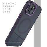 iPhone 15 Hoesje &ndash; Paars met Transparante Back &amp; MagSafe | Elegant &amp; Effici&euml;nt