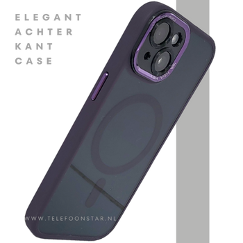 iPhone 15 Hoesje &ndash; Paars met Transparante Back &amp; MagSafe | Elegant &amp; Effici&euml;nt