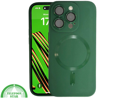 iPhone 15 Pro Groen Hoesje met Ringhouder &ndash; MagSafe &amp; Kickstand | Telefoonstar.nl