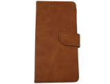 Luxe Boek iPhone 16E (2025)Licht bruin Leerlook Wallet Case