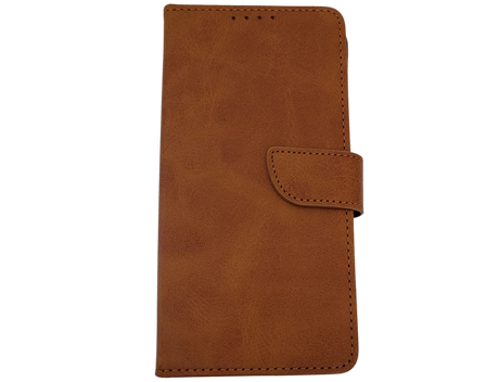 Luxe Boek iPhone 16E (2025)Licht bruin Leerlook Wallet Case