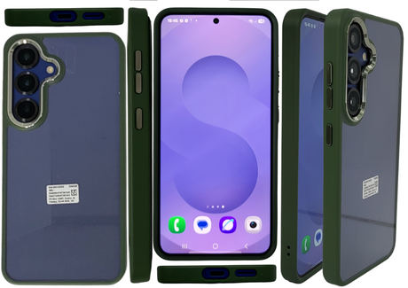 Hoesje voor Samsung Galaxy S26 Plus Transparant met Groene Randen