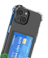 Transparant Shockproof Hoesje voor iPhone 15 Plus met Kaarthouder Praktisch