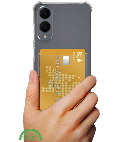 Transparant Hoesje voor Samsung S25 Edge met Kaarthouder, Praktisch, Slank & Schokbestendig