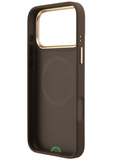 Hoesje voor iPhone 17 Pro Bruin Guess afneembare schouder- en polsband