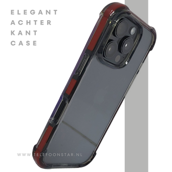 iPhone 16 Pro Rood Hoesje Met Transparante Achterkant Stevige Randbescherming