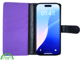 iPhone 16 Pro Paars Bookcase Hoesje Leren Look Met Magnetische Sluiting