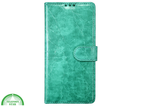 iPhone 16 Pro Bookcase Hoesje &ndash; Turquoise Vintage Look